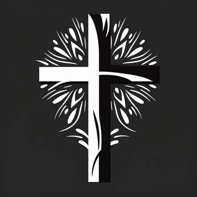 simple doodle of a christian cross, clipart, svg cut file, flat 2d, vector shape, black and white, minimalist, adobe illustrator, tattoo design