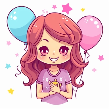 clipart of a cute bachelorette party cute girl kawaii white background