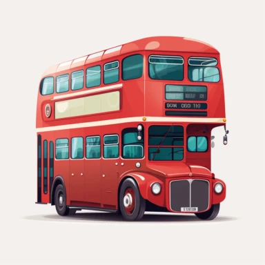 Vector illustration vibrant london red double decker bus flat vector illustration clipart svg white background