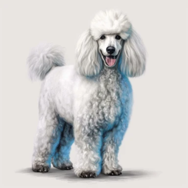 Poodle dog Clipart, painted dog clipart, dog illustration, realistic, white background