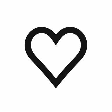 a black and white heart on a white background
