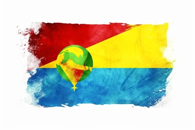 Watercolor, Congo (Congo-Brazzaville) Country Flag, clipart, hd, on a white background, spaced out