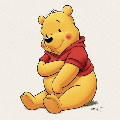 Winnie the Pooh, clipart, white background