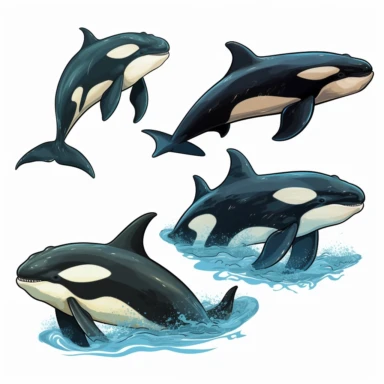 killer whales clipart