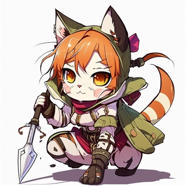 cute anime cat cosplaying clipart