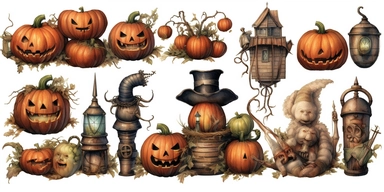 clipart vintage halloween motivs divers