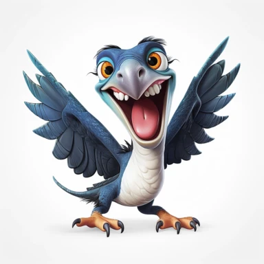clipart, cartoon Rhamphorhynchus, in the style of imax, playful and lighthearted compositions, childlike innocence and charm, uhd image, realistic and hyper-detailed renderings, movie still, utilizes, white background