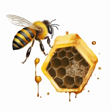 watercolor clipart of a bee hive