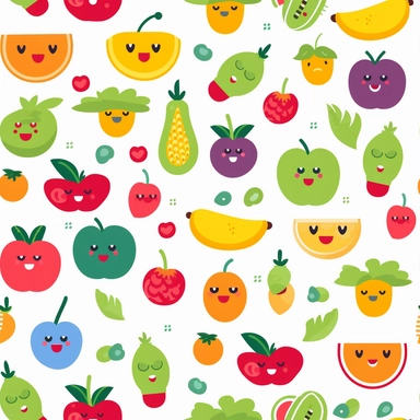 fruit salad emoji clipart minimalist simplistic pattern