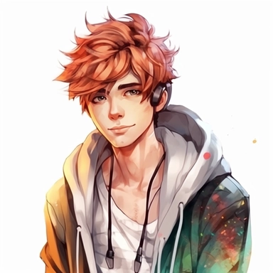 beautiful stunning handsome cute anime gamer young man,diferent poses, diferent hair colours paint art style, clipart, white background, superrealistic, one of a kind