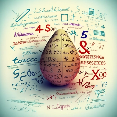 a page full of math equations, clipart