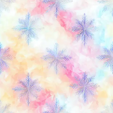 gradient snowflakes pattern simetric, white background in watercolor clipart style