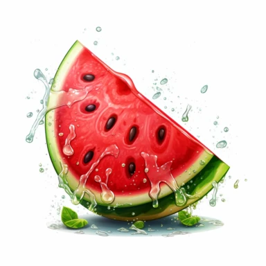 clipart Juicy watermelon slice with seeds