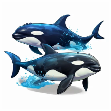 killer whales clipart
