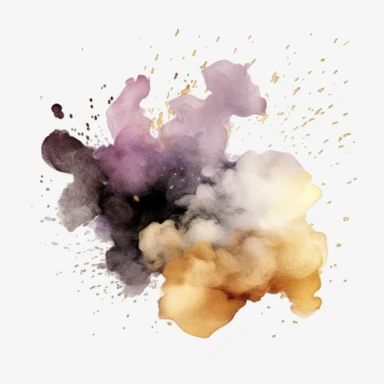smoke, dust, glitter watercolor clipart, white background