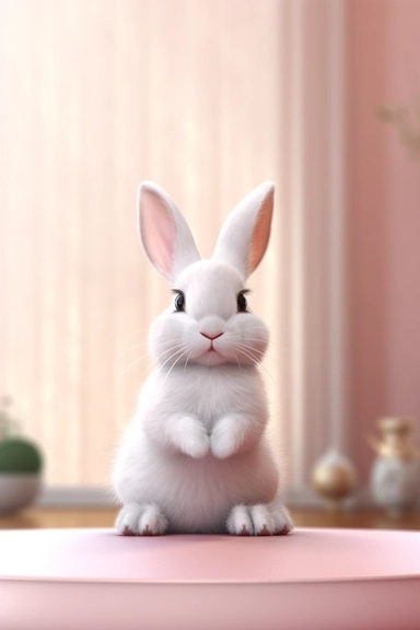 ed small bunny clipart, in the style of unreal engine 5, vray tracing, subtle pastel tones, rollei prego 90, white and pink, dutch and flemish