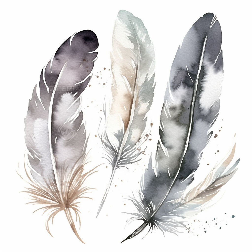 feather outline cliparts