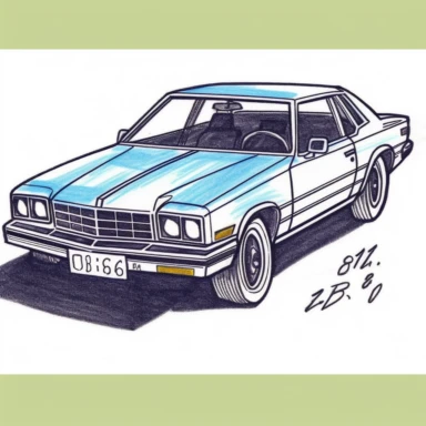 an old 80's style car side veiw 3d handraw clipart
