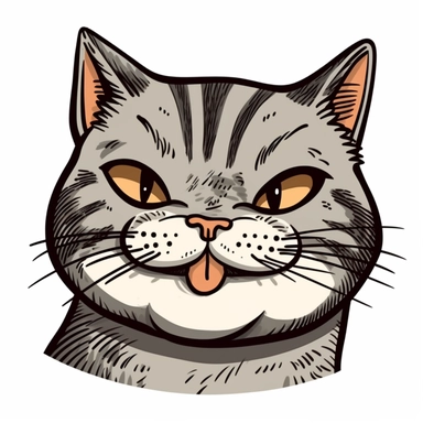 Amused cat clipart