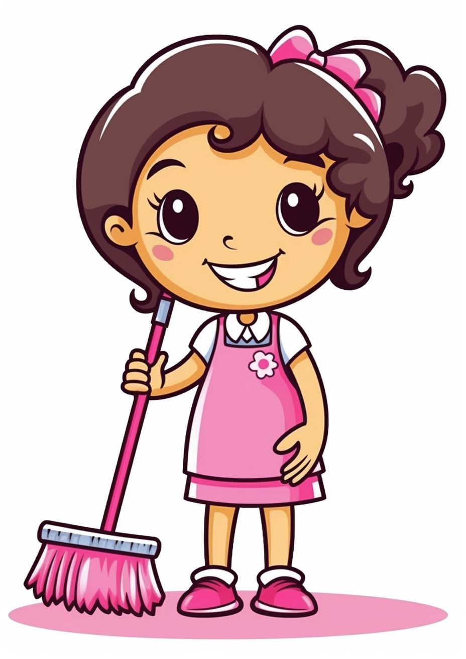 cleaning lady clipart