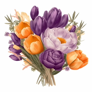 crocus bouquet clipart