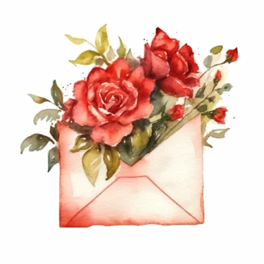 love letter watercolor clipart