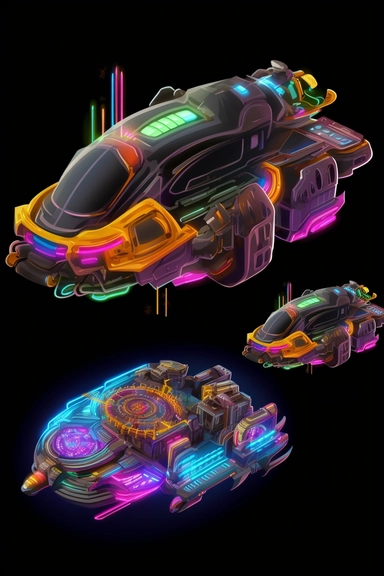 isometric game sprite, clipart, futuristic hovercraft concept, gaming asset, sci-fi, fun, creative, cartoon render, hyper-detailed, bright colors, black background, inspired by one random famous product designer, inspired by one random famous artist, inspired by one famous architect