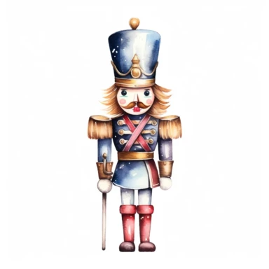 nutcracker illustration soft watercolour high resolution white background clipart