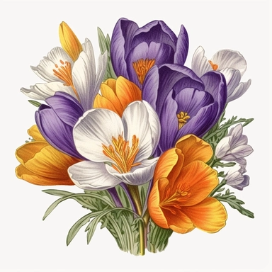 crocus bouquet clipart