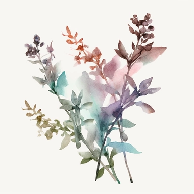 watercolor, a piece of botanical item clipart, faded barely visible color