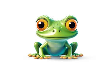 cute frog clipart, hd, on white background, spaced out