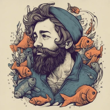 handdrawn clipart of hipster sailor