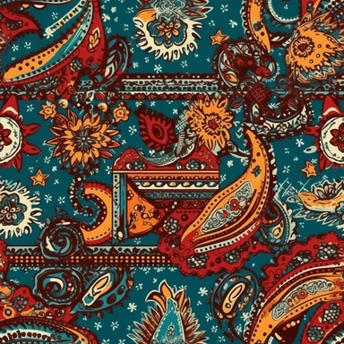 Bandana Seamless Pattern - Vector Clipart Illustration. bandanna, pattern, seamless, background, tile, tiled, western, gang, print, fabric,