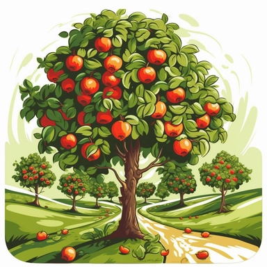 clipart apple trees