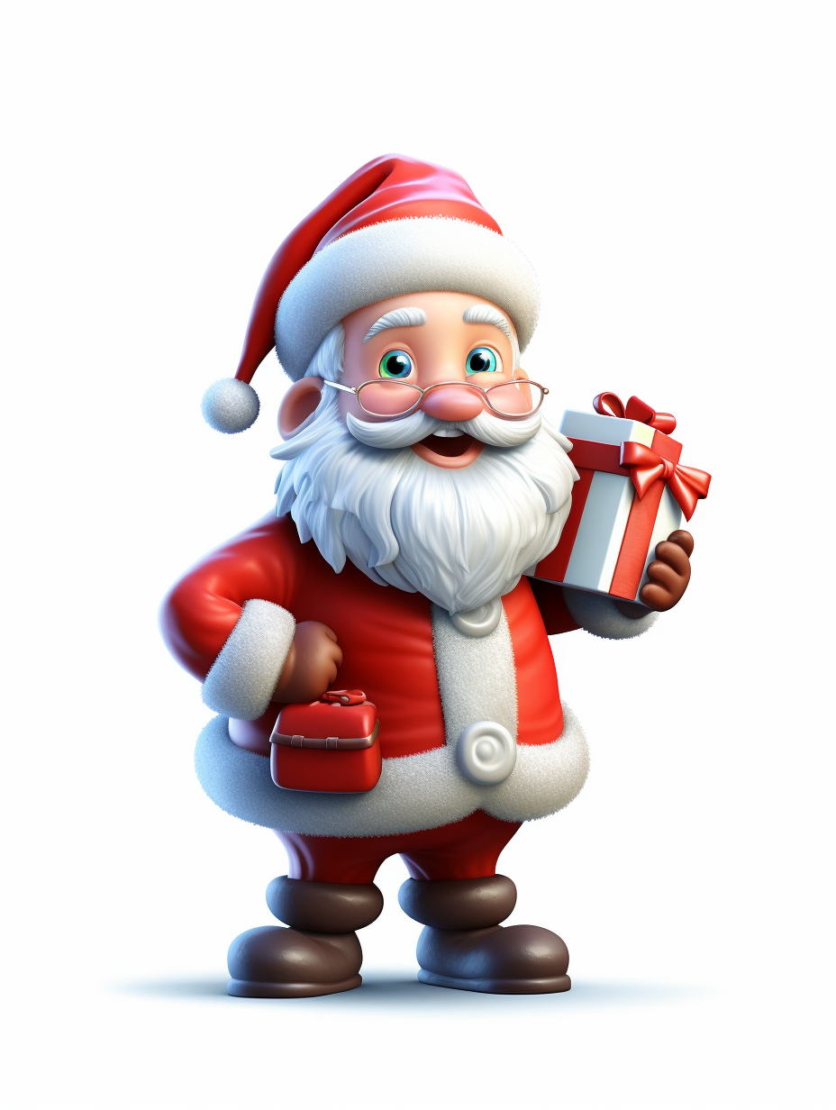 Create a heartwarming clipart of a cute and cuddly Santa Claus ...