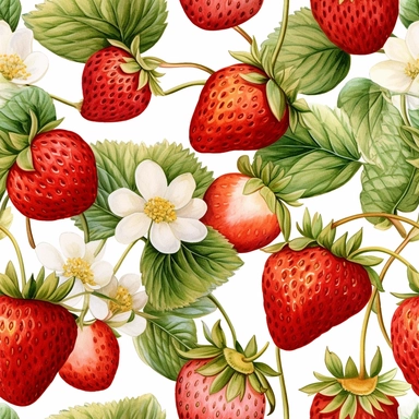 Seamless pattern watercolor art of strawberry butterfly theme, in the style of realistic and hyper - detailed renderings, sketchfab, ahmed morsi, realistic watercolor paintings, use of common materials, handcrafted designs clipart