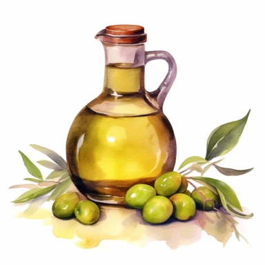 Olive oil. Vintage, Watercolor, clipart