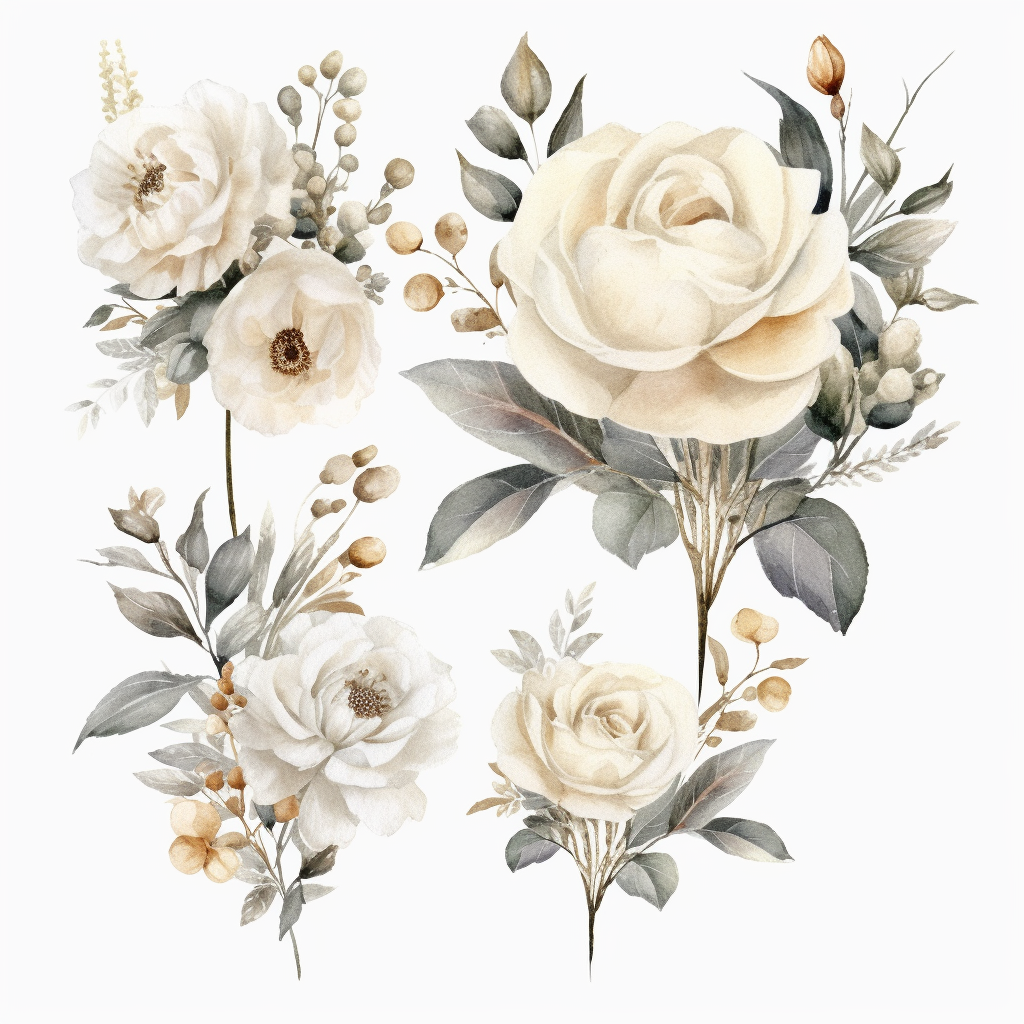 gray flowers cliparts