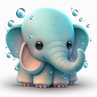 clipart style cute dumbo octopus