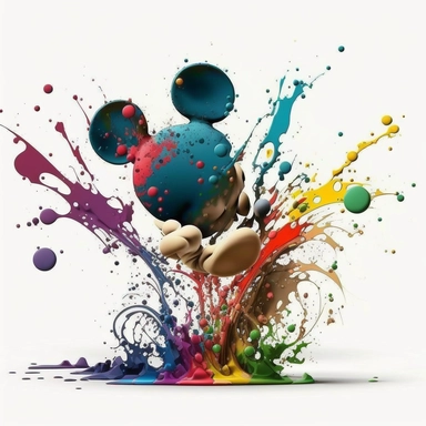 Disney, Mickey Mouse, Colorfull, Clipart, White Background