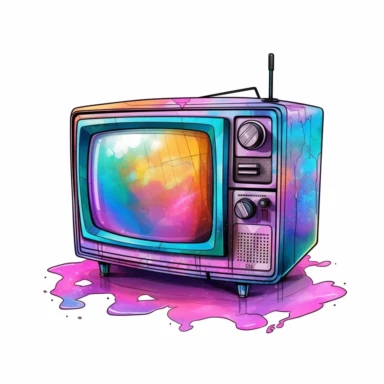 Beautiful Retro 90s pastel color tv sublimation clipart, hyper realistic, intricate detail, illustration style,high solution, on the white background