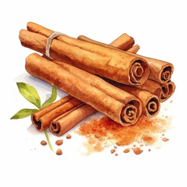 Watercolor realistic cinnamon isolated oil painting clipart white background