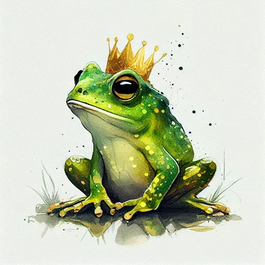funny green eerald with gold shine color, magic royal frog with funny dots, cartoon style, white background, black outside lines, designs, white background, watercolor pencil drawing, small details, digital art, clipart, super acurate, –testp, pixar,