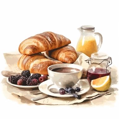 clipart, breakfast, bourgondisch
