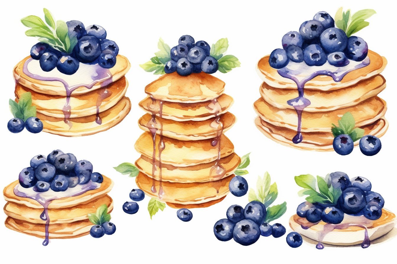 blueberry pancakes cliparts
