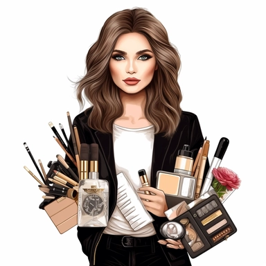 Boss Lady PNG Female Entrepreneur Clipart POD Scrapbook Planners Business Women Clipart, beauty therapist, make up artist, lash artist, illustration, realistic