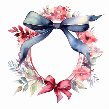 watercolor clipart ribbon crest frame