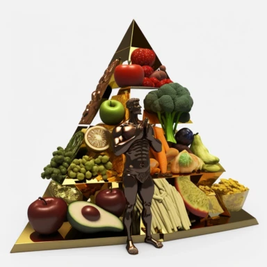 nutrition god as as a food 3D clipart, 4K,in various types of foods with transparent background, insane detail