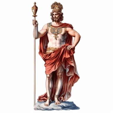 1 image of a greek mythological figure, vintage style, white background, clipart