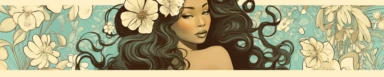 banner for an etsy shop that sells beautiful clipart and coloring pages and is very juvenile elegant aesthetic and fresh, style of alphonse mucha black girl inclusive, style of mariola budek, artistic